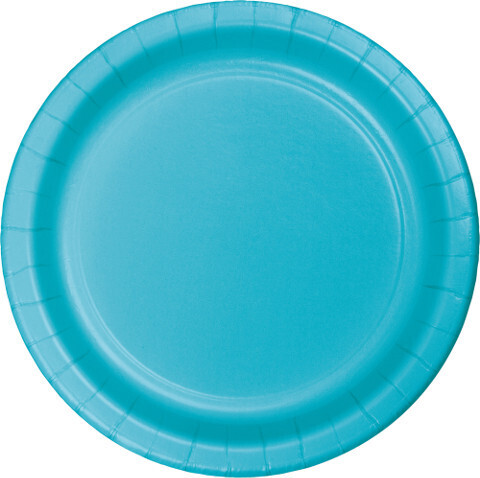 Paper Plates 24pc Bermuda Blue 6 7/8&quot;