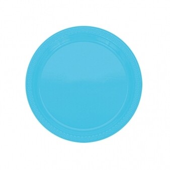 Plastic Plates 20pc Carribean Blue 7&quot;