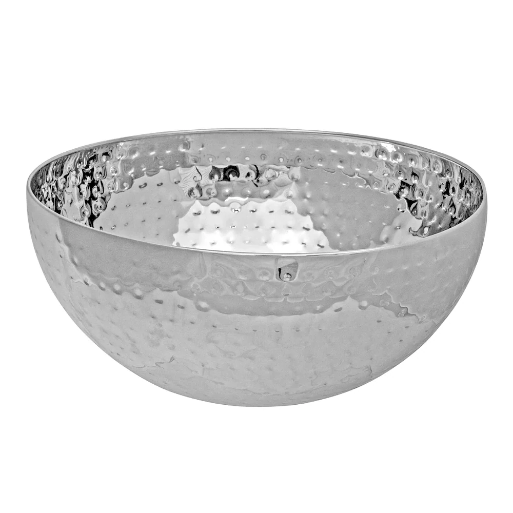 Large Hammered Stainless Steel Bowl