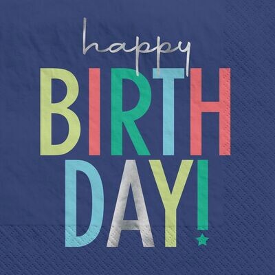 Modern Birthday Luncheon Napkin