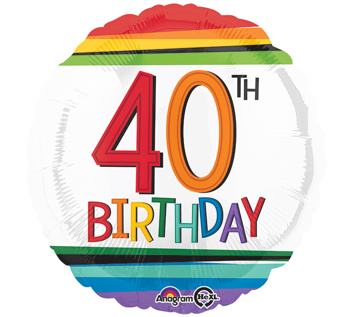 Foil Balloon - 40th Birthday 18&quot;