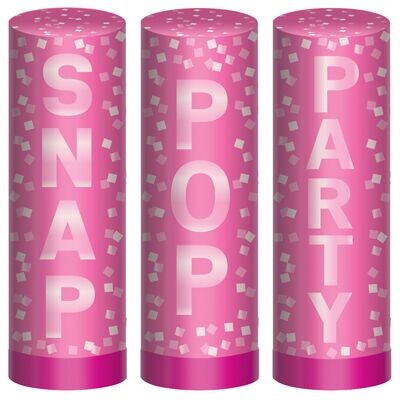 Bright Pink Confetti Poppers