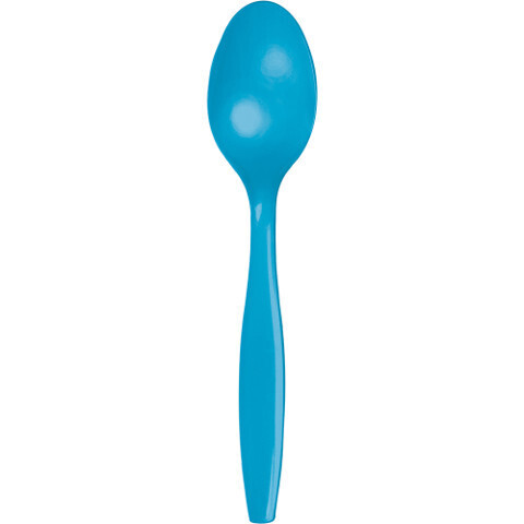 Plastic Spoons Turquoise 20pc