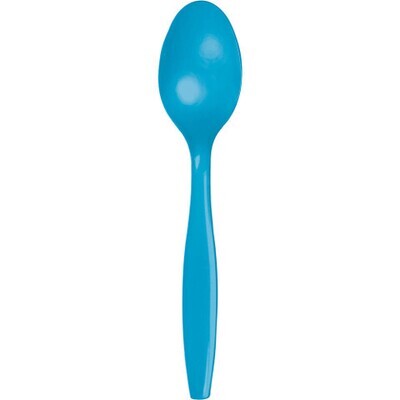 Plastic Spoons Turquoise 20pc