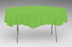 Plastic Round Table Cover Citrus Green 84&quot;