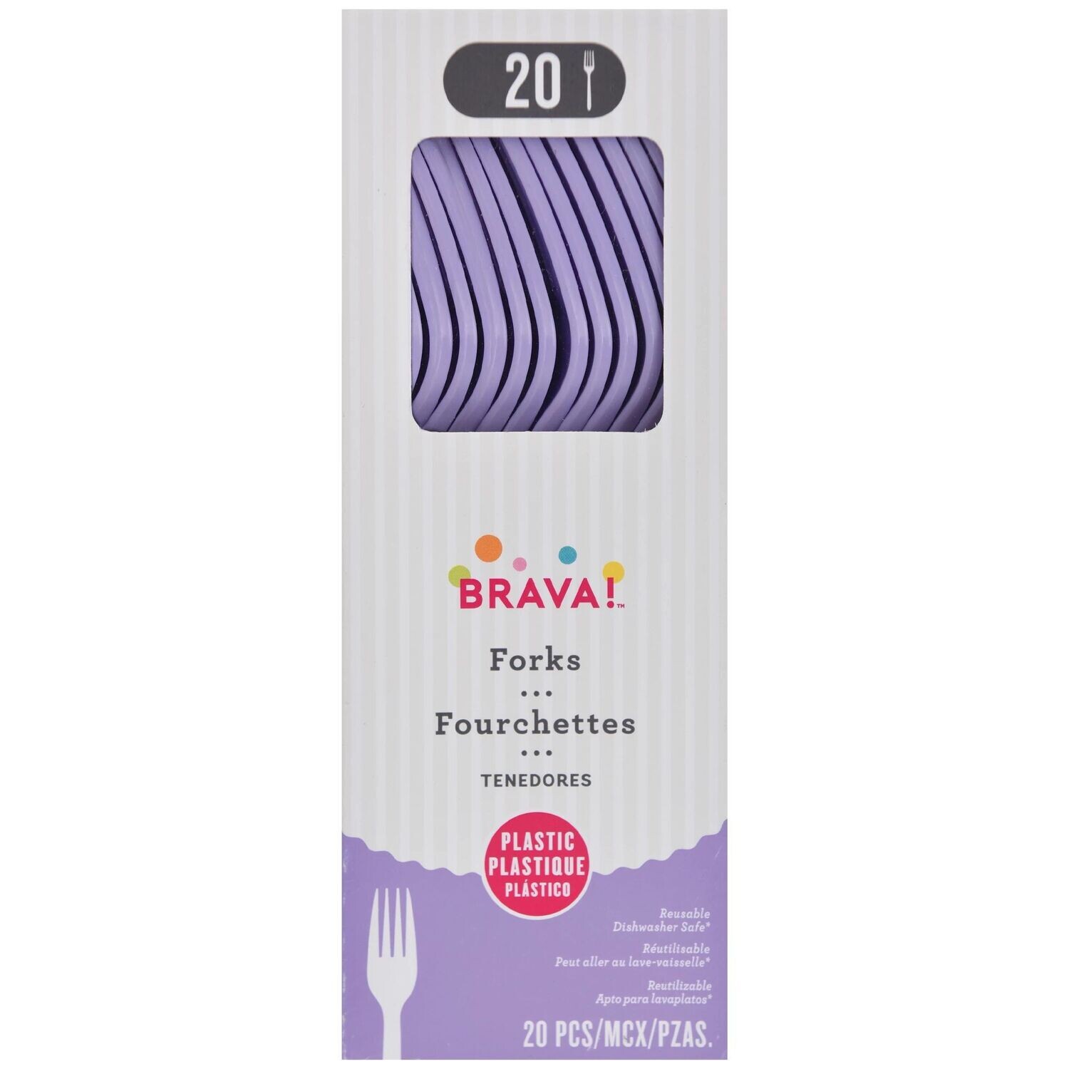 Reusable Plastic Forks, Mid Ct. - Lavender