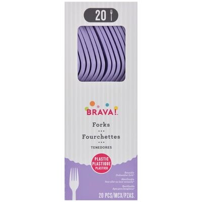 Reusable Plastic Forks, Mid Ct. - Lavender