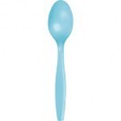 Premium Plastic Spoons Pastel Blue 24pc