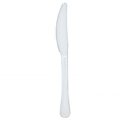 Premium Plastic Knives White 20pc
