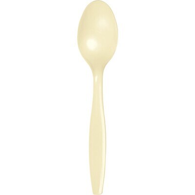 Plastic Spoons Ivory 20pc