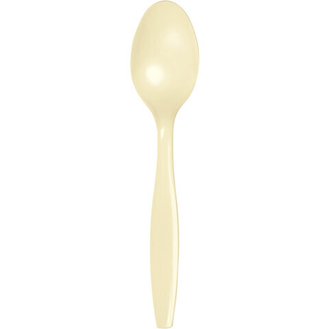 Plastic Spoons Ivory 20pc