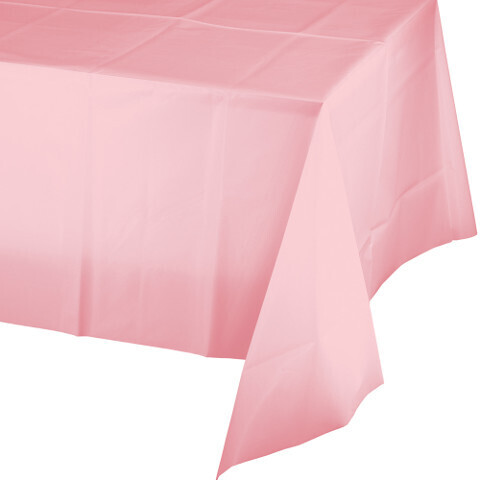 Plastic Rectangular Table Cover Classic Pink/Lovely Pink 54&quot; X 108&quot;