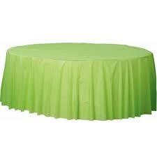 Plastic Round Table Cover  -  Kiwi -  84&quot;