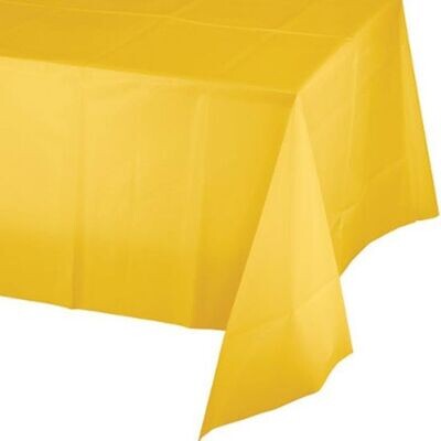 Plastic Rectangular Table Cover School Bus Yellow 54&quot; X 108&quot;