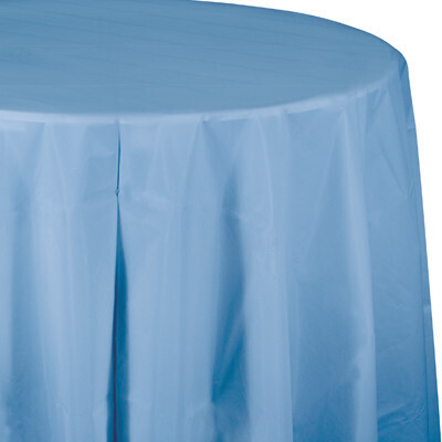 Plastic Round Table Cover Periwinkle (Discontinued) 82&quot;