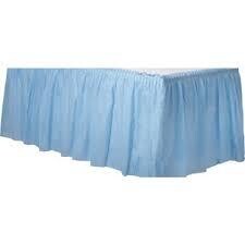 Plastic Table Skirt Powder Blue (Discontinued) 29&quot; X 14 ft
