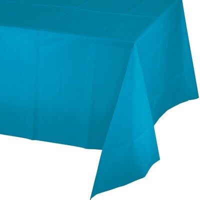 Plastic Rectangular Table Cover Turquoise 54&quot; X 108&quot;