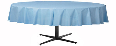 Plastic Round Table Cover Powder Blue (Discontinued) 84&quot;