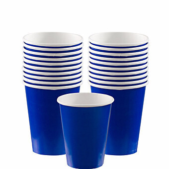 Paper Cups - orange Bright Royal Blue 20pc