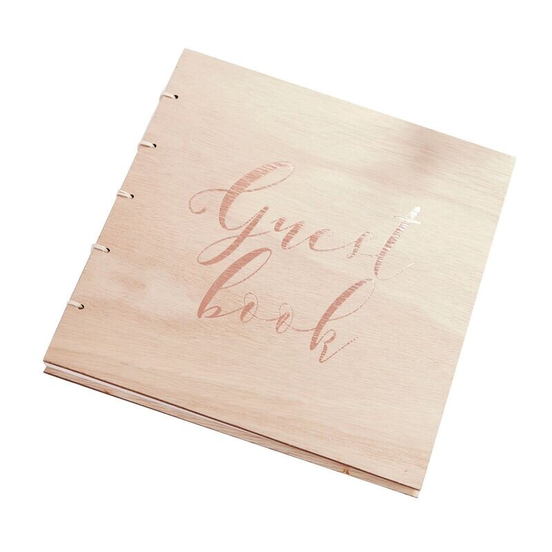 Rose Gold Wooden Guest Book - GingerRay