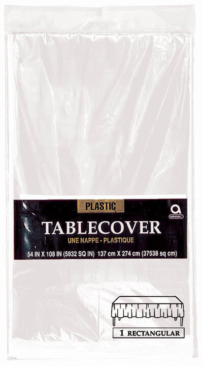 Plastic Rectangular Table Cover Clear 54&quot; X 108&quot;