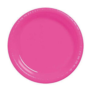 Plastic Plates 20Pc Bright Pink 7&quot;