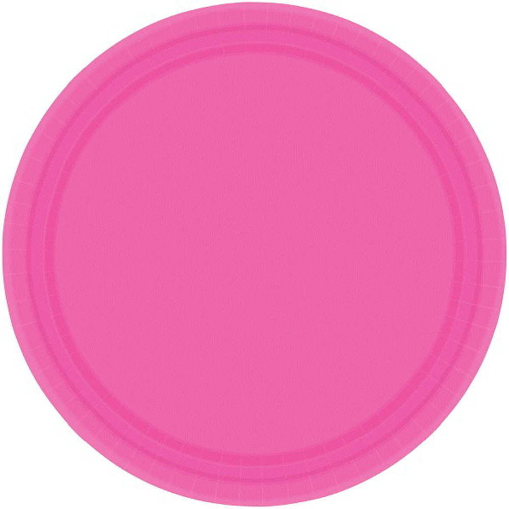 Paper Plates 20pc Bright Pink 9&quot;