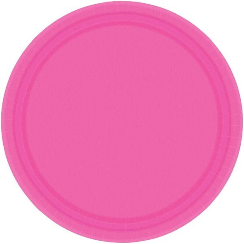 Paper Plates 20pc Bright Pink 9&quot;