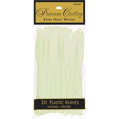 Premium Plastic Knives Leaf Green 20pc