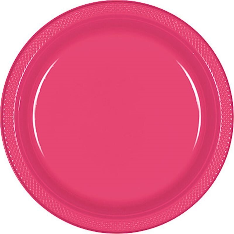 Plastic Plates 20Pc Bright Pink 10 1/4&quot;