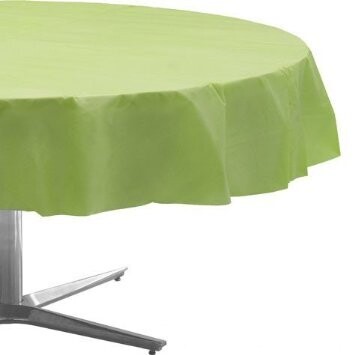 Plastic Round Table Cover Leaf Green 84&quot;