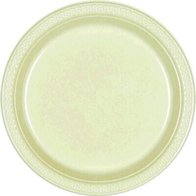 Plastic Plates 20pc Leaf Green 7&quot;