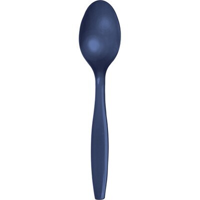 Plastic Spoons Navy Blue 20pc
