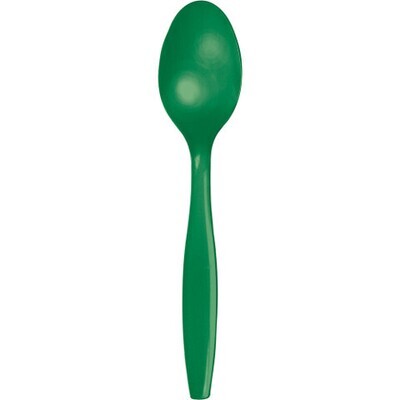 Plastic Spoons Emerald Green 20pc