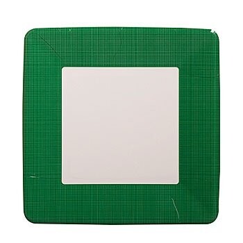 Paper Plates Square 12pc Emerald Green Border 7 1/8&#39;&#39; x 7 1/8&#39;&#39;
