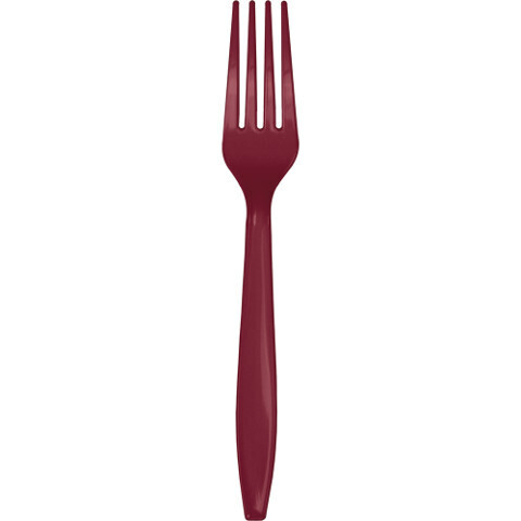Plastic Forks Burgundy 20pc