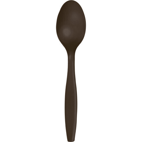 Plastic Spoons Chocolate Brown 20pc