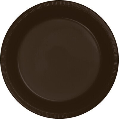Plastic Plates 20pc Chocolate Brown 7&quot;