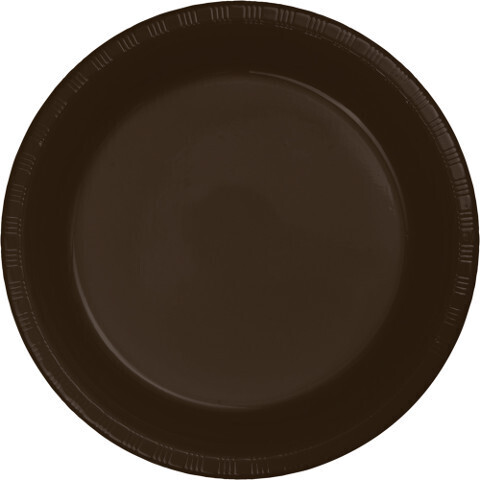 Plastic Plates 20pc Chocolate Brown 7&quot;