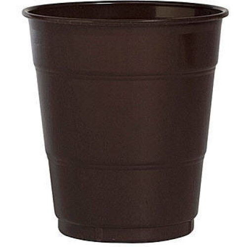 Plastic Cups 12oz Chocolate Brown 20pc