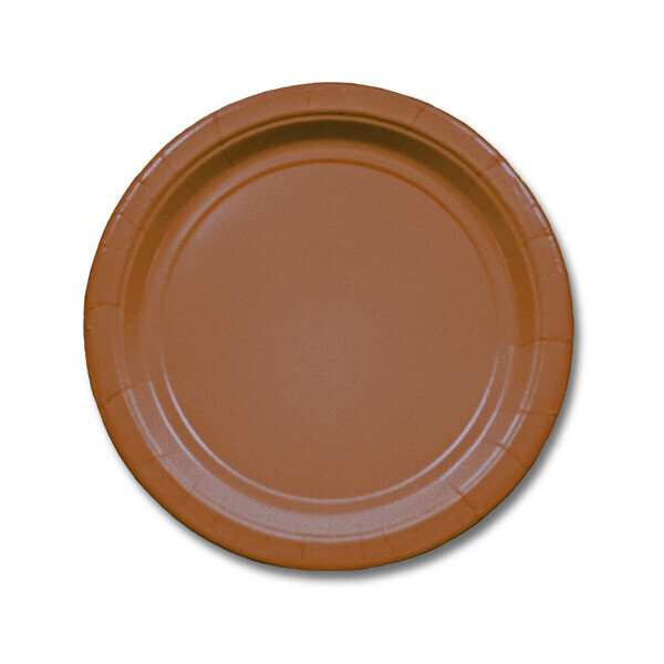 Paper Plates 24pc Chocolate Brown 7&quot;