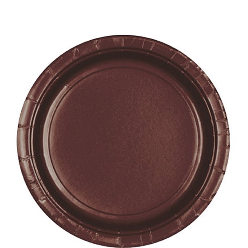 Paper Plates 24pc Chocolate Brown 9&quot;