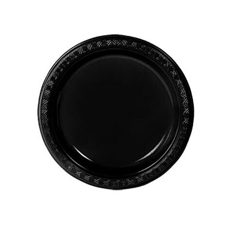 Plastic Plates 20pc Black Velvet 7&quot;