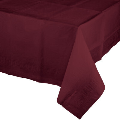 Plastic Rectangular Table Cover Burgundy 54&quot; X 108&quot;