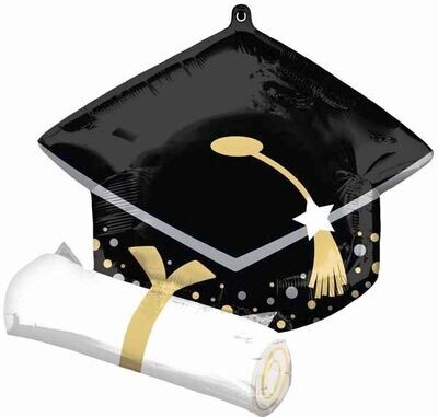 Foil Balloon - Supershape - GRAD CAP &amp; DIPLOMA 25&quot;