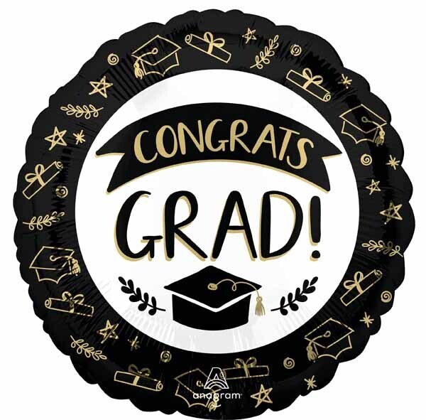 Foil Balloon - SKETCH CONGRATS GRAD 18&quot;