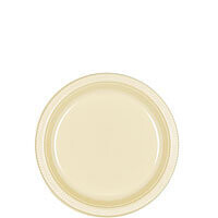 Plastic Plates 20pc, Color: Vanilla Creme, Size: 7&quot;