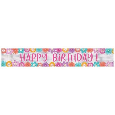 Pretty Petals Birthday Foil Banner