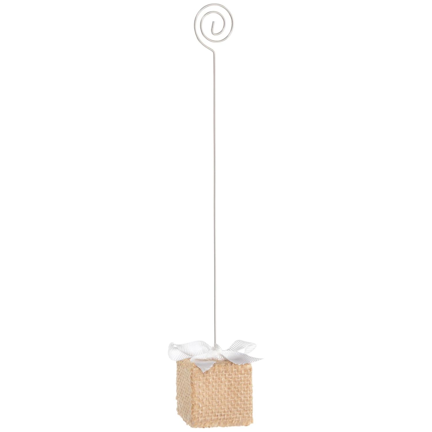 Table Card Holder - Burlap w/Ribbon