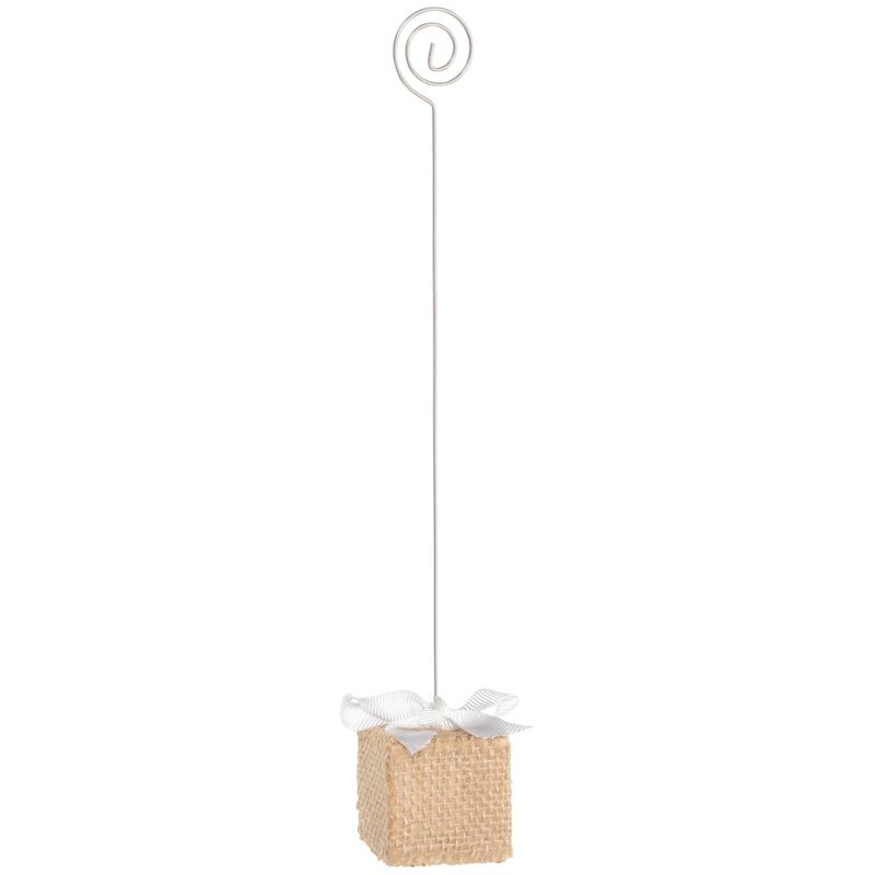 Table Card Holder - Burlap w/Ribbon